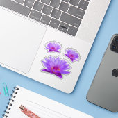 Lila Wasser Lilies Vinyl Sticker (Laptop mit iPhone)