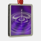 Lila Wasser-Tropfen Silbernes Ornament (Rechts)