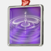 Lila Wasser-Tropfen Silbernes Ornament (Links)