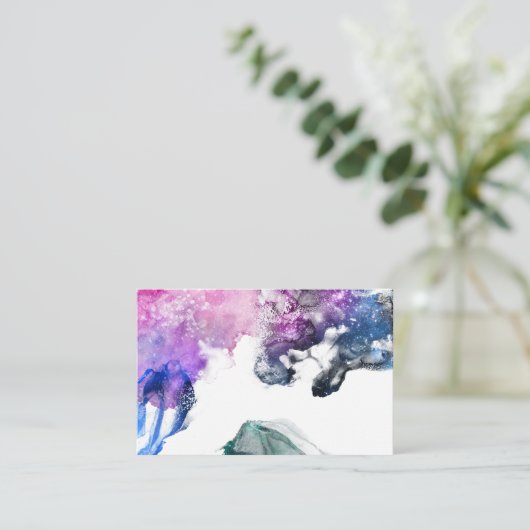 Lila Wasserfarbe 001 Visitenkarte (Stehend Vorderseite)