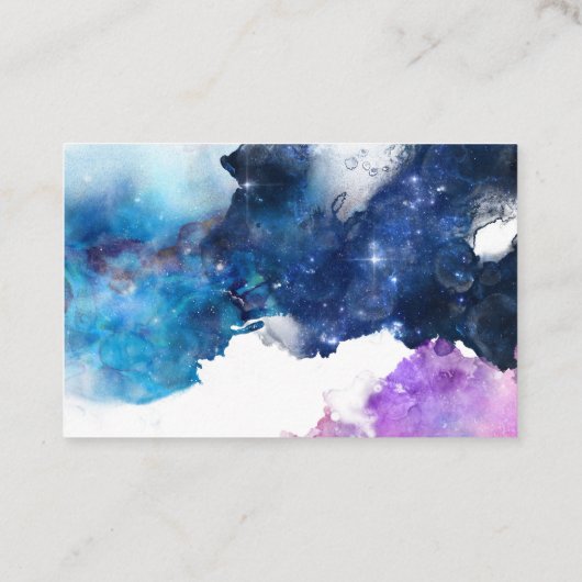 Lila Wasserfarbe 001 Visitenkarte (Rückseite)