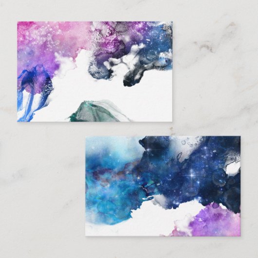 Lila Wasserfarbe 001 Visitenkarte (Vorne/Hinten)