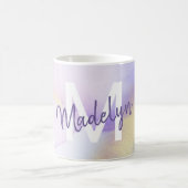 Lila Wasserfarbe Abstrakt Girly Luxe Monogram Kaffeetasse (Mittel)