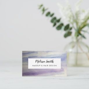 Lila Wasserfarbe Abstrakt Makeup Artist Visitenkarte