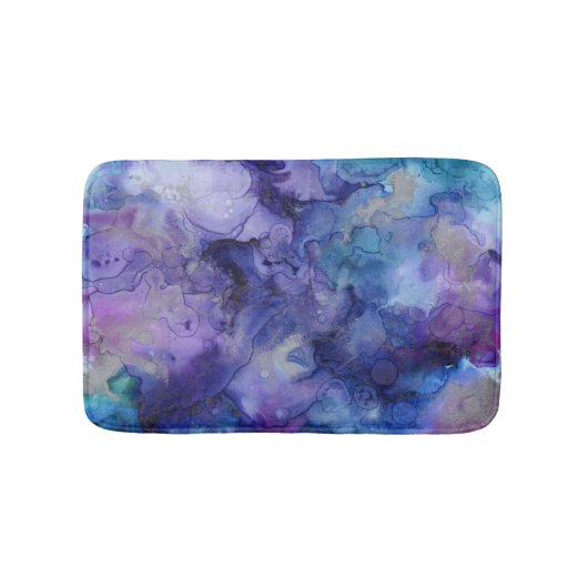Lila Wasserfarbe Badematte (Vorderseite)