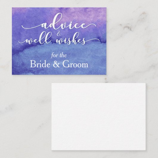 Lila Wasserfarbe "Beratung für Braut und Bräutigam Hinweiskarte (Vorne/Hinten)