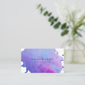 Lila Wasserfarbe Beruflich Moderne Visitenkarte (Stehend Vorderseite)
