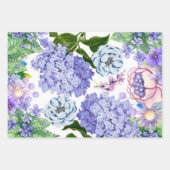 Lila Wasserfarbe, Blau, Rosa Garten Blume Geschenkpapier Set (Vorderseite 2)