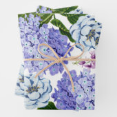 Lila Wasserfarbe, Blau, Rosa Garten Blume Geschenkpapier Set (Beispiel)