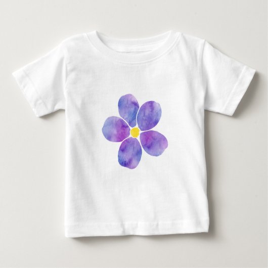 "Lila Wasserfarbe Blume 2" Baby T-shirt (Vorderseite)