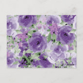 Lila, Wasserfarbe, Blume Danke, Karten (Rückseite)
