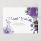 Lila, Wasserfarbe, Blume Danke, Karten (Vorderseite)
