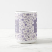 Lila Wasserfarbe Blumen Blumen Muster Kaffeetasse (Mittel)