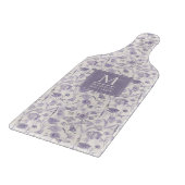 Lila Wasserfarbe Blumen Blumen Muster Schneidebrett (Ecke)