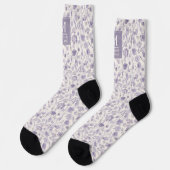 Lila Wasserfarbe Blumen Blumen Muster Socken (Linkes Detail)