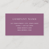 Lila Wasserfarbe Blumen & Pflanzen Beruflich Visitenkarte (Rückseite)