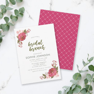 Lila Wasserfarbe Blumenbridal Brunch Einladung