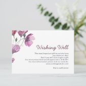 Lila Wasserfarbe. Blumenhochzeit wünschend gut Begleitkarte (Stehend Vorderseite)