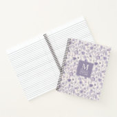 Lila Wasserfarbe Blumenmuster Notizblock (Innenseite)