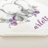 Lila Wasserfarbe Blumenmuster Personalisiert Sherpadecke (3/4)