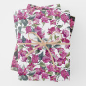 Lila Wasserfarbe Bougainvillea Muster Blumenmuster Geschenkpapier Set (Beispiel)