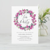 Lila Wasserfarbe Bougainvillea Party Einladung (Stehend Vorderseite)