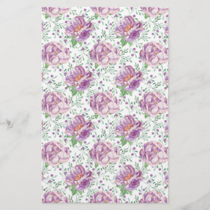 lila Wasserfarbe Briefpapier