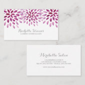 Lila Wasserfarbe Chrysanthemen Visitenkarte (Vorne/Hinten)