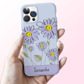 Lila Wasserfarbe-Daisy-Monogramm Case-Mate iPhone Hülle