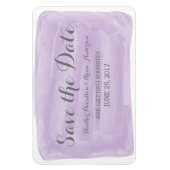 Lila Wasserfarbe Datum speichern Magnet (Vertikal)