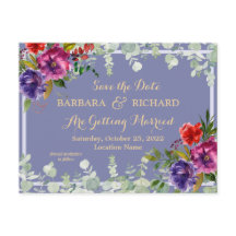 Lila Wasserfarbe der Postkarte Retten Datum