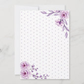 Lila Wasserfarbe & elegantes Script-Brautparty Einladung (Rückseite)