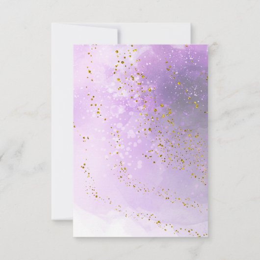 lila Wasserfarbe Erste Kommune Einladung (Rückseite)