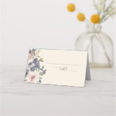 Lila Wasserfarbe Flora Elegant Hochzeit Lined Platzkarte (Vorderseite)