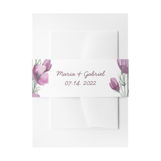 Lila Wasserfarbe. Floral Wedding Bly Band (Vorderseite Beispiel)