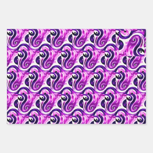 Lila Wasserfarbe Geschenkpapier Set (Vorderseite 3)