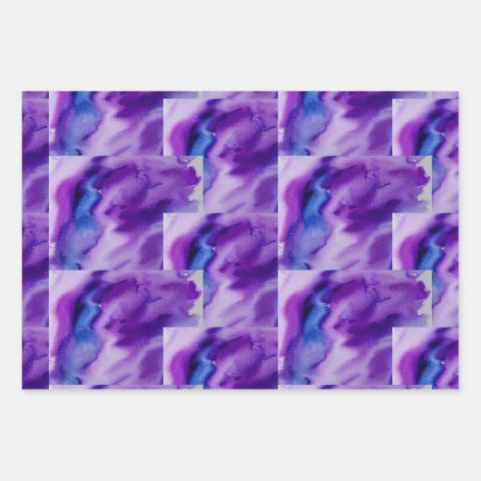 Lila Wasserfarbe Geschenkpapier Set (Vorderseite 2)