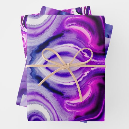 Lila Wasserfarbe Geschenkpapier Set (Beispiel)