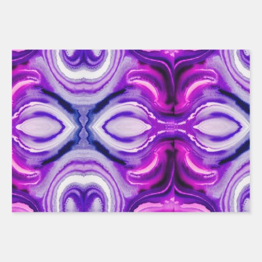 Lila Wasserfarbe Geschenkpapier Set (Vorderseite)