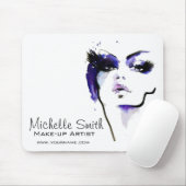 Lila Wasserfarbe-Gesichts-Make-up-Artist-Branding Mousepad (Mit Mouse)