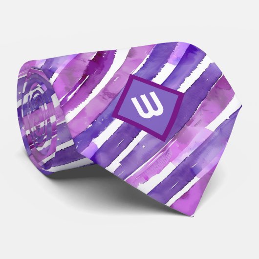 Lila Wasserfarbe gestrichen Krawatte (Gerollt)