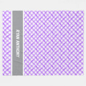 Lila Wasserfarbe Gingham Kariert Prüfname Fleecedecke (Vorderseite (Horizontal))