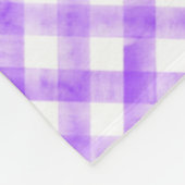 Lila Wasserfarbe Gingham Kariert Prüfname Fleecedecke (Ecke)