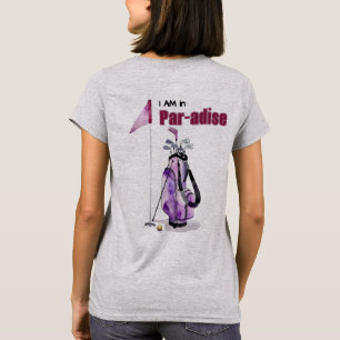 Lila Wasserfarbe Golfbag, Fahne & Ball T-Shirt