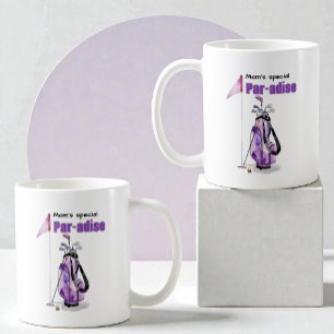Lila Wasserfarbe Golfbag, Flagge & Ball Kaffeetasse