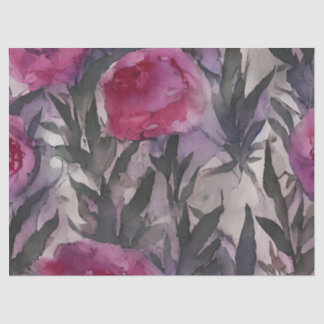 Lila Wasserfarbe Gothic Floral Seidenpapier