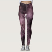 Lila Wasserfarbe Himmelskörper Leggings (Vorderseite)