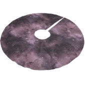 Lila Wasserfarbe Himmelskörper Polyester Weihnachtsbaumdecke (Schrägansicht)