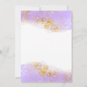 Lila Wasserfarbe| Imitate Goldbarsch Mitzvah Einladung (Rückseite)