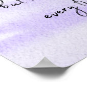 Lila Wasserfarbe Inspiration Zitat Poster (Ecke)